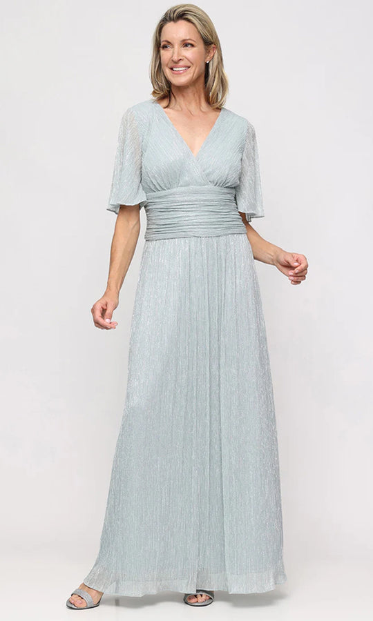 S.L. Fashions Dresses (SLNY) 9155179 - Surplice V-Neck Shimmer Dress