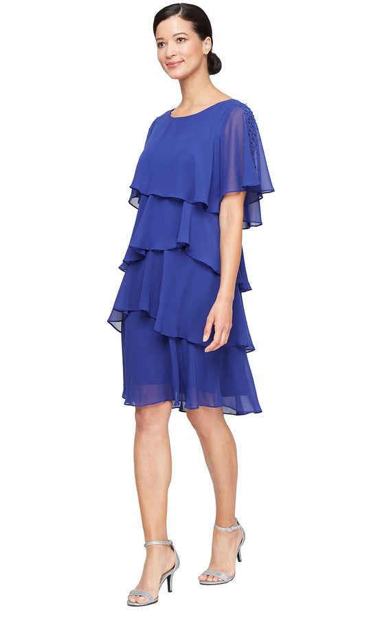 S.L. Fashions Dresses (SLNY) 9170735 - Tiered Flutter Sleeve Dress