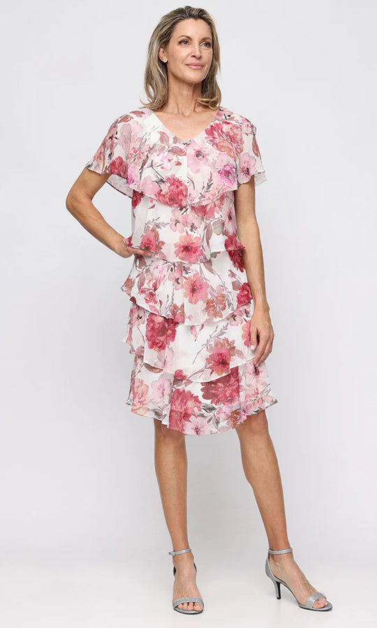 S.L. Fashions Dresses (SLNY) 9172195 - Flutter Sleeve Printed Dress