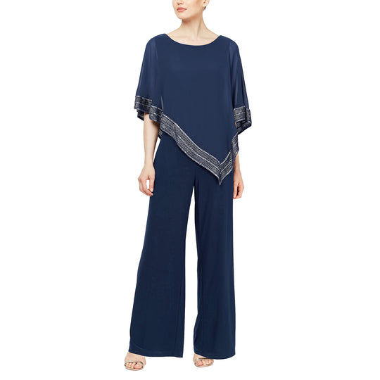 S.L. Fashions 9277331 - Chiffon Metallic Jumpsuit