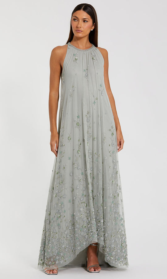 Mac Duggal 9382 - Beaded Floral Sleeveless Jewel Gown