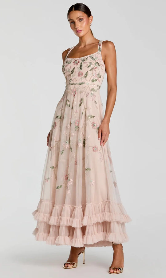 Mac Duggal 9402 - Tiered Ruffle Hem Scoop Neck Prom Dress