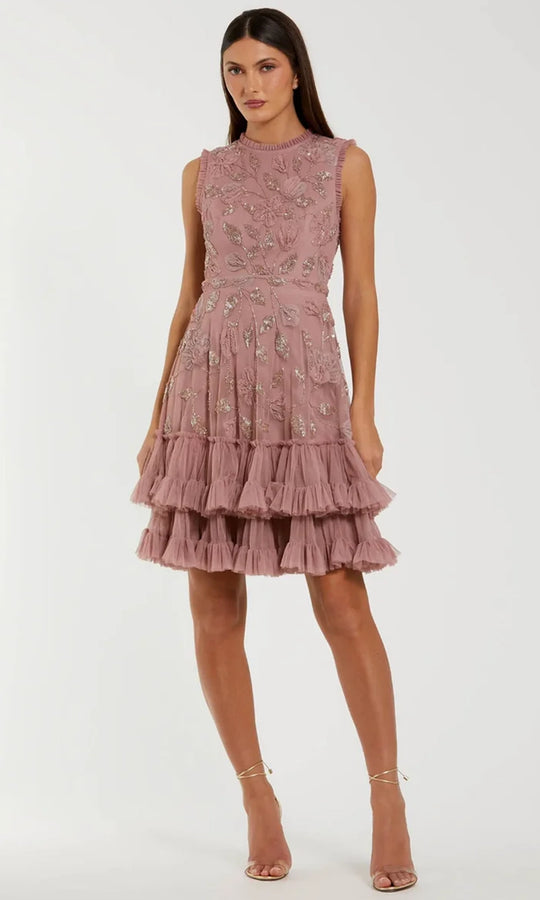 Mac Duggal 9403 - Tiered Ruffle Hem A-Line Cocktail Dress