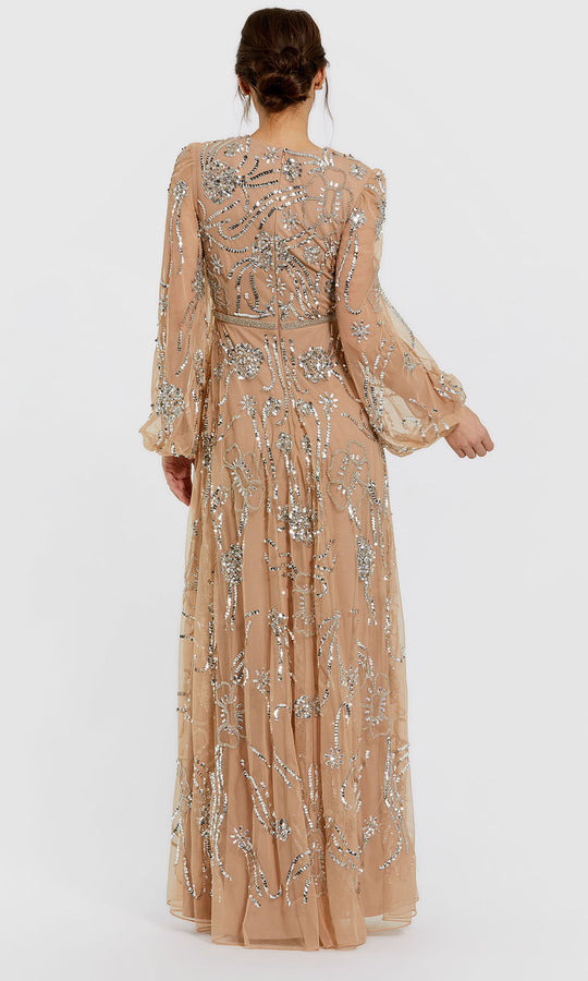 Mac Duggal 94072 - Sequin Mesh Long Sleeve Gown