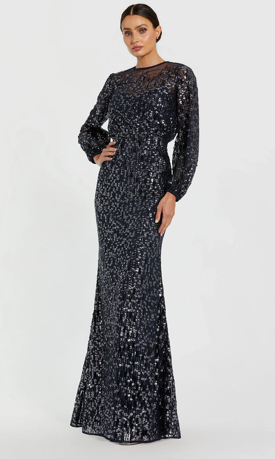 Mac Duggal 94127 - Long Sleeve Allover Sequin Evening Gown