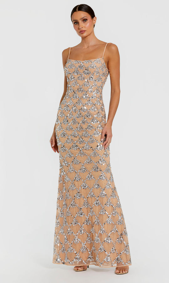 Mac Duggal 94184 - Beaded Lattice Sleeveless Scoop Prom Gown