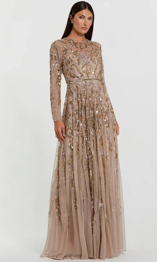 Mac Duggal 94213 - Sequin Embroidered Long Sleeve A-line Gown