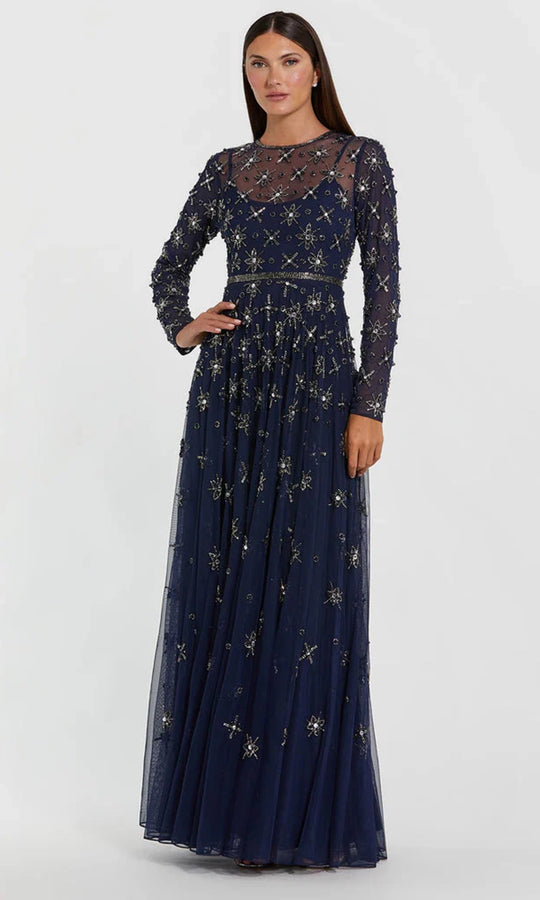 Mac Duggal 94216 - Starburst Beaded Illusion Jewel Gown