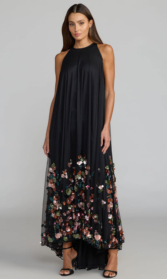 Mac Duggal 94270 - Floral Sequin High Low Mesh Dress