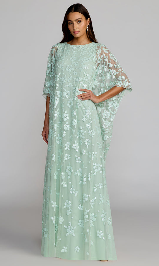 Mac Duggal 9441 - Kaftan Sequin Floral Long Evening Gown