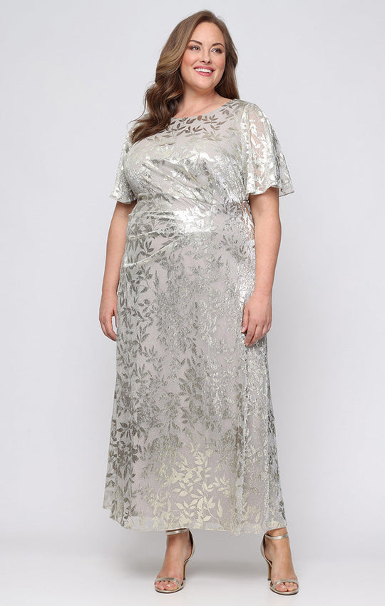 S.L. Fashions Dresses (SLNY) 9479492 Jewel Leaf Pattern Evening Dress
