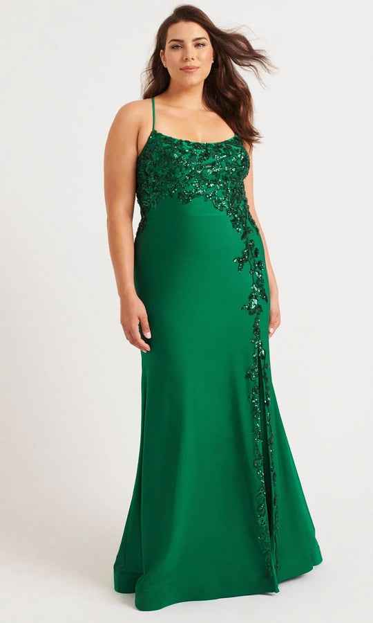 Faviana 9570 - Sequin Applique Sheath Plus Size Dress