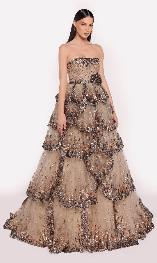 Tarik Ediz 98879 - Embellished Petals Evening Gown