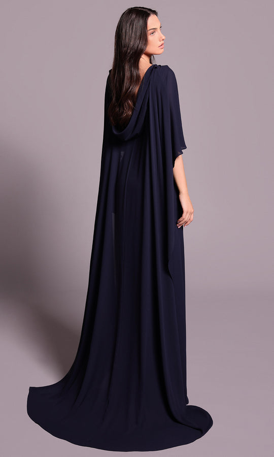 Tarik Ediz 99018 - Cape Overlay Embellished Sheath Gown