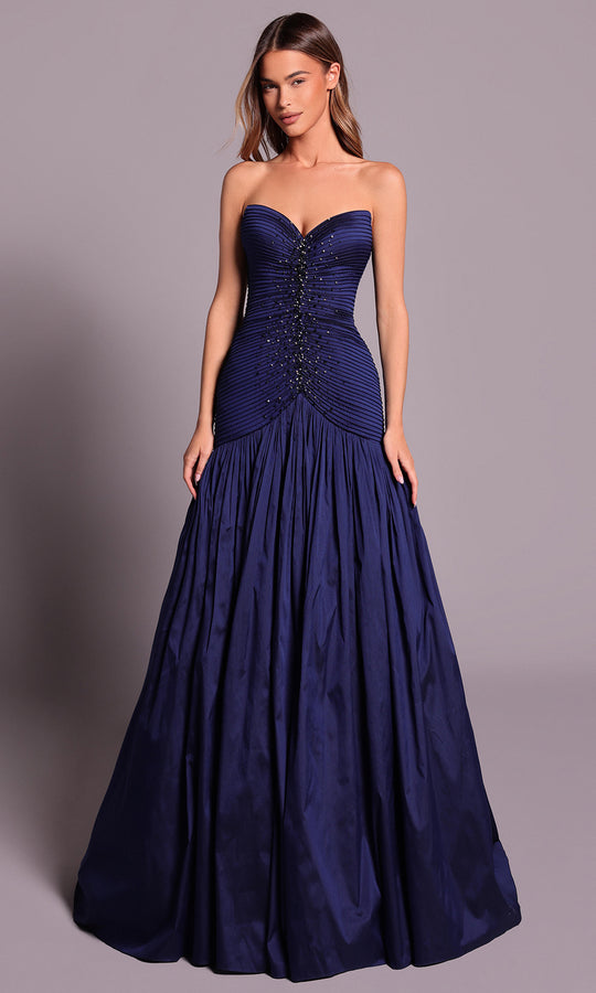Tarik Ediz 99027 - Sweetheart Piping Detail Evening Dress