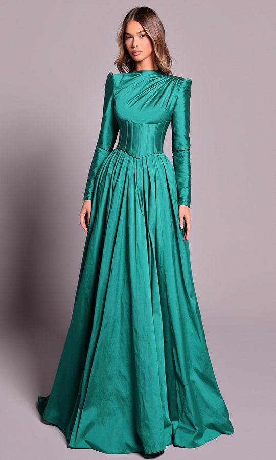 Tarik Ediz 99058 - Long Sleeve Corset Bodice Ballgown
