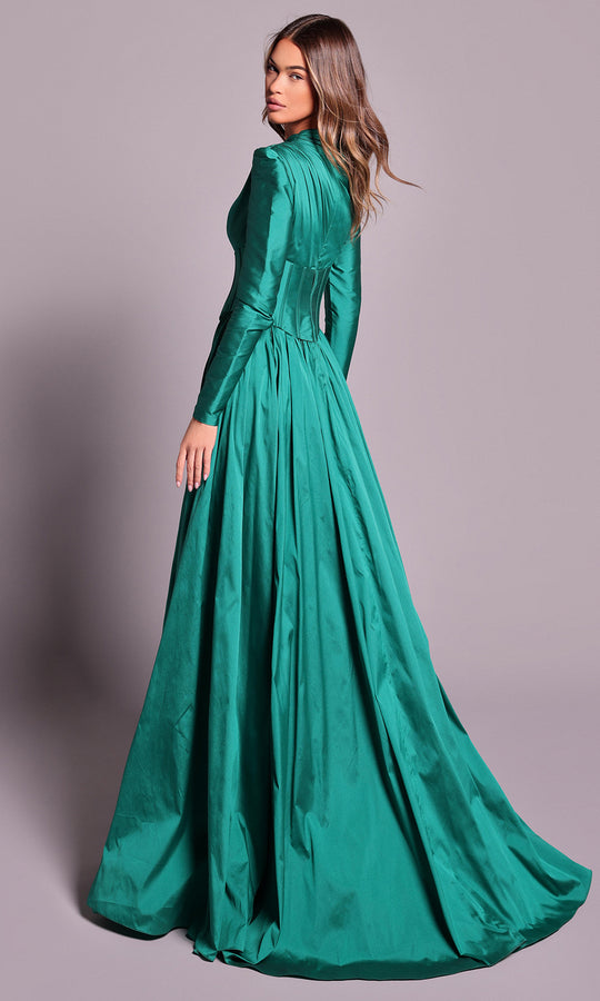 Tarik Ediz 99058 - Long Sleeve Corset Bodice Ballgown