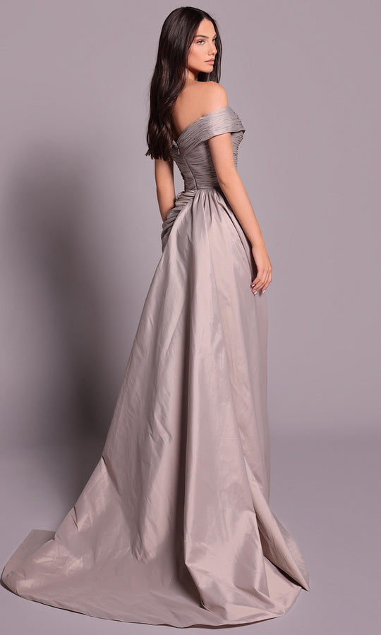 Tarik Ediz 99108 - Braided Off Shoulder Taffeta Evening Dress