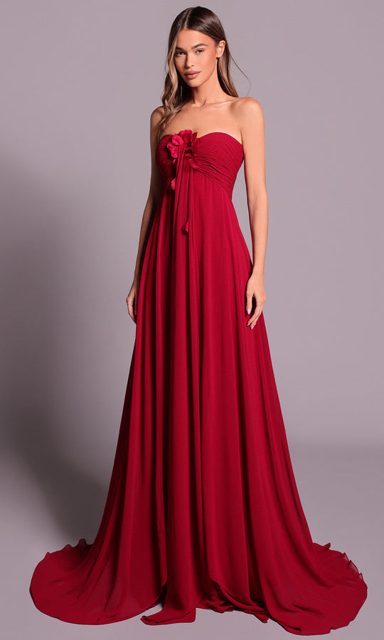 Tarik Ediz 99114 - Strapless Crepe A-Line Gown