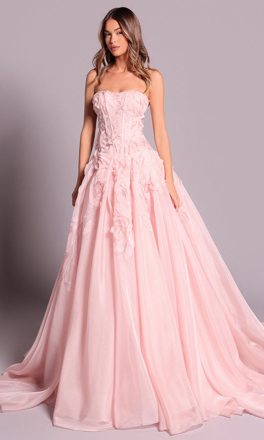 Tarik Ediz 99127 - Semi-Sweetheart Floral Applique Ballgown