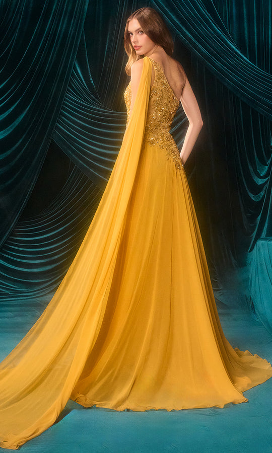 Andrea and Leo A1495 - Beaded One-Shoulder Evening Gown