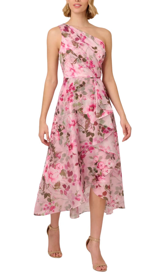 Adrianna Papell AP1E211259 - One Shoulder Floral Organza Dress