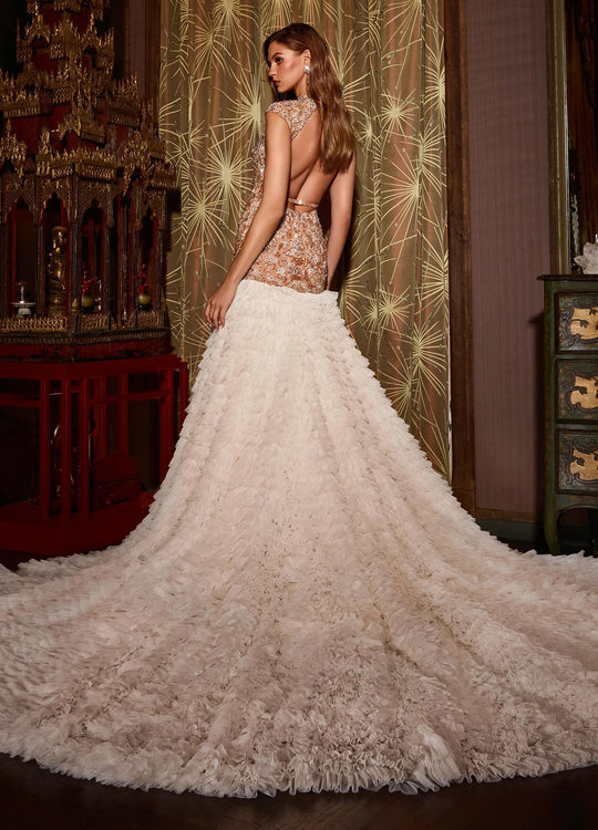 Ashley Lauren 11428 - Beaded Crew Neck Evening Gown
