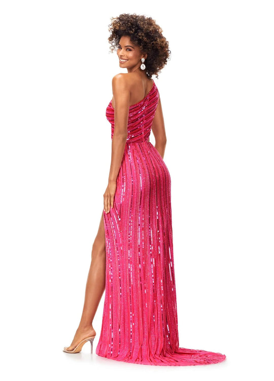Ashley Lauren 11240 - One Shoulder Embellished Prom Gown