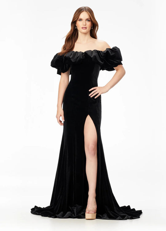 Ashley Lauren 11217 - Off- Shoulder Ruffle Long Dress