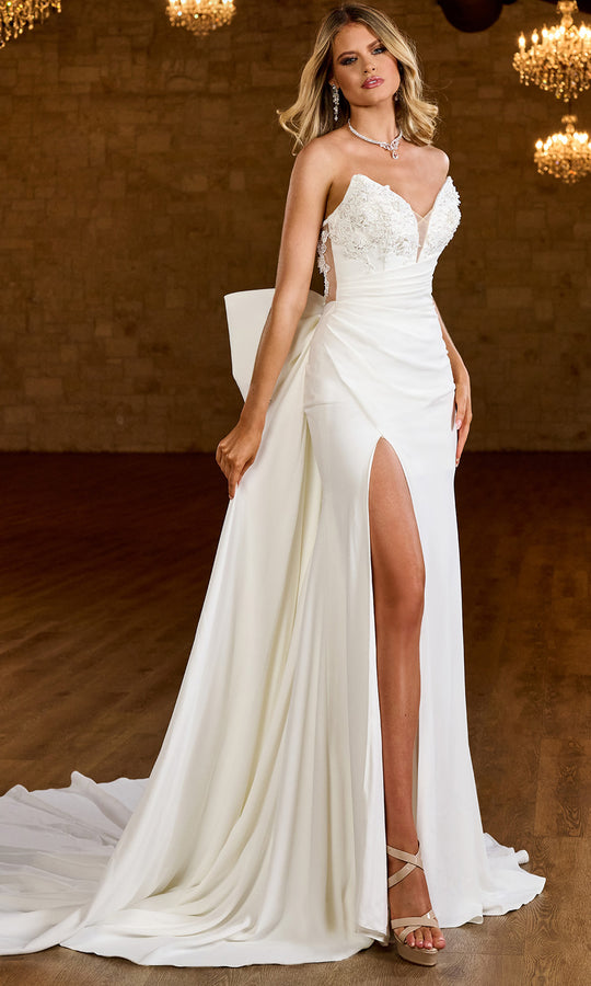 Rachel Allan RB5067 - Embellished Plunging Neckline Gown with Slit