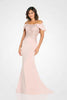 Cameron Blake CB147 - Draped Sleeve Embroidered Evening Gown