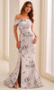 Cameron Blake CB441 - Off Shoulder Floral Mermaid Dress In Pink