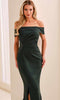 Cameron Blake CB442 - Off Shoulder Beaded Waist Formal Dress In Green