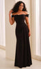 Cameron Blake CB444 - Lace Applique Cap Sleeve Formal Dress In Black