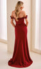 Cameron Blake CB444 - Lace Applique Cap Sleeve Formal Dress In Red