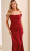 Cameron Blake CB444 - Lace Applique Cap Sleeve Formal Dress In Red