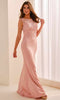 Cameron Blake CB445 - Bateau Neckline Soutache Lace Formal Dress In Pink