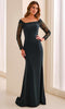 Cameron Blake CB449 - Lace Applique Fitted Off Shoulder Dress In Green