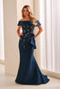 Cameron Blake CB797 - Floral Ruffle Detail Evening Dress