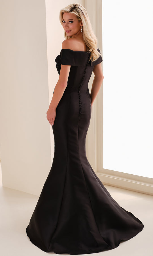 Cameron Blake CB829 - Off Shoulder Embroidered Mikado Gown