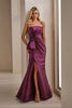 Cameron Blake CB909 - Ruched Strapless Mermaid Gown with Slit