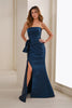 Cameron Blake CB909 - Ruched Strapless Mermaid Gown with Slit
