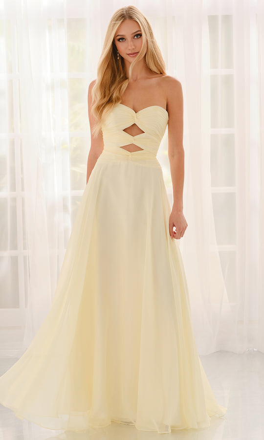 Colette CL6113 - Strapless Flowing Chiffon A-Line Gown