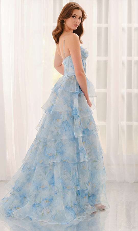 Colette CL6123 - Sweetheart Tiered Floral Print Gown