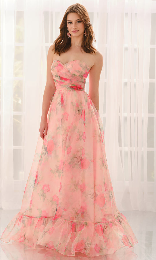Colette CL6167 - Sweetheart Floral Organza A-Line Gown