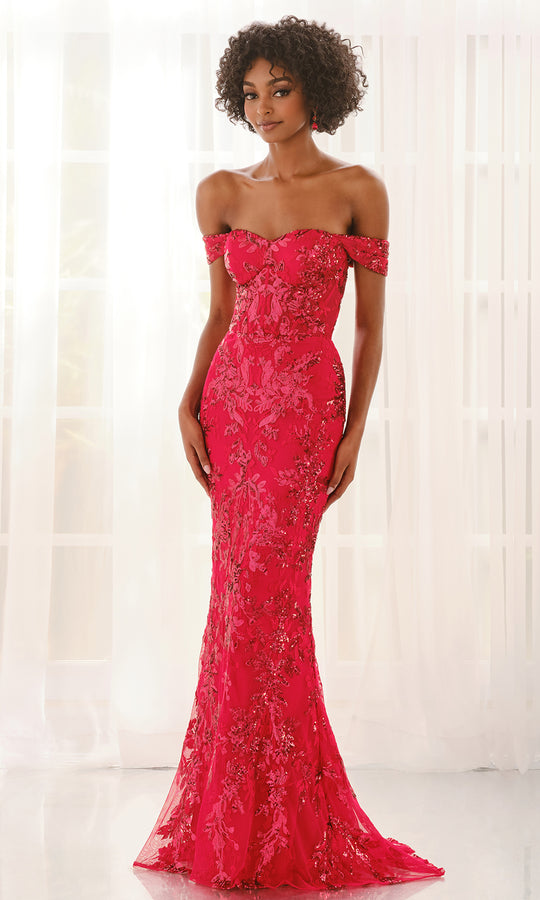 Colette CL6205 - Floral Sequin Sweetheart Prom Gown