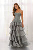 Colette CL6213 - Strapless Ruffled Organza A-Line Gown
