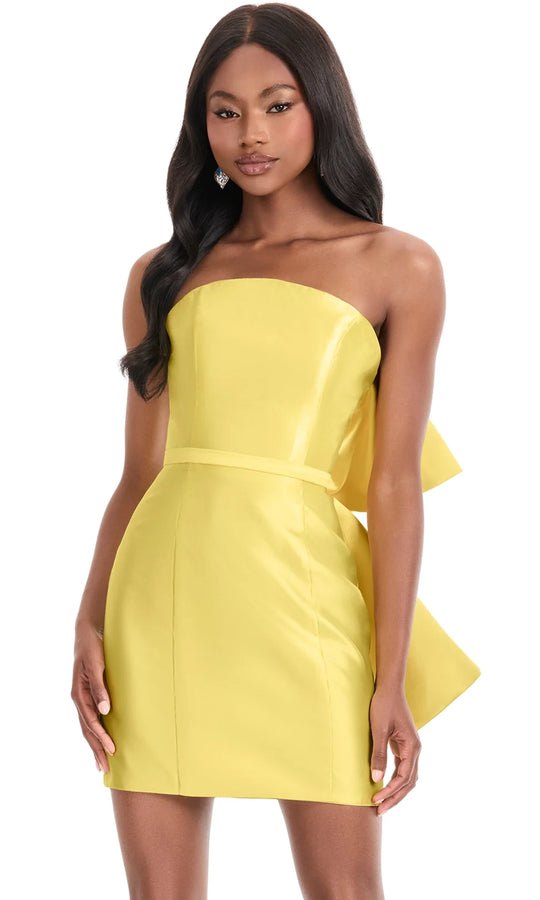 Ashley Lauren 4875 - Strapless Mikado Dress with Bow Back