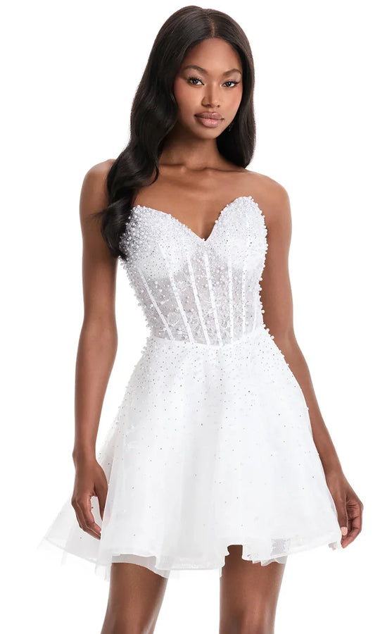 Ashley Lauren 4924 - Short A-line Sweetheart Dress with Beads
