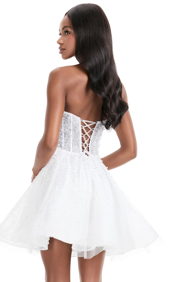 Ashley Lauren 4924 - Beaded Lace Strapless Sheath Dress